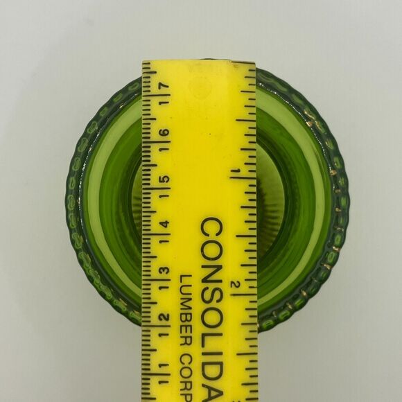 1905 St. Louis Worlds Fair Colorado Glass Emerald Toothpick Holder Lacy Medalion - Picture 9 of 10